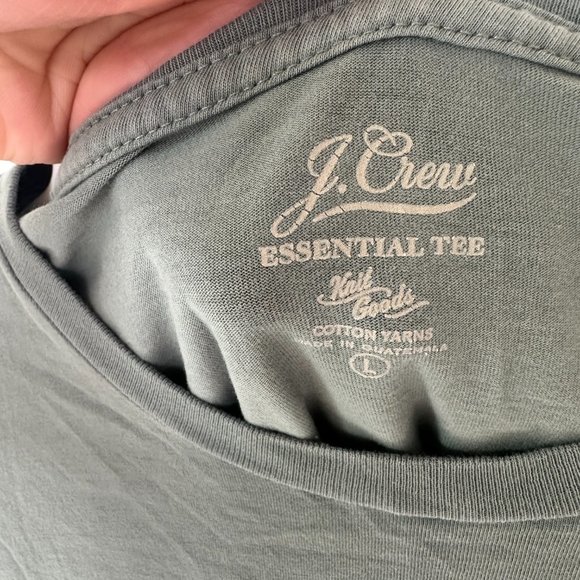 J Crew Men's Olive Long Sleeve Shirt Essential Tee Large - Picture 3 of 5